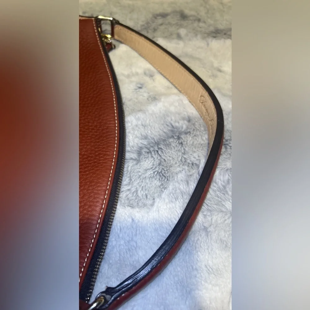 Dooney & Bourke Rich Brown Pebbled Leather Shoulder Bag - Picture 8 of 12